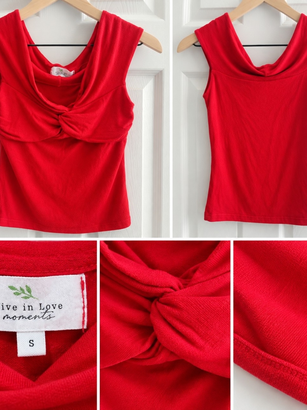 Red Twist Front Tank Top - Small